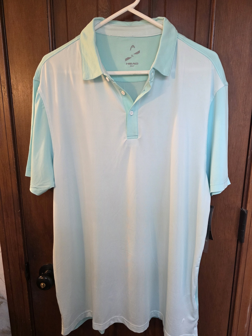 Head Men's Polo Shirt Light Aqua White Sz XL UV Protect, Cooling, Odor Resistant